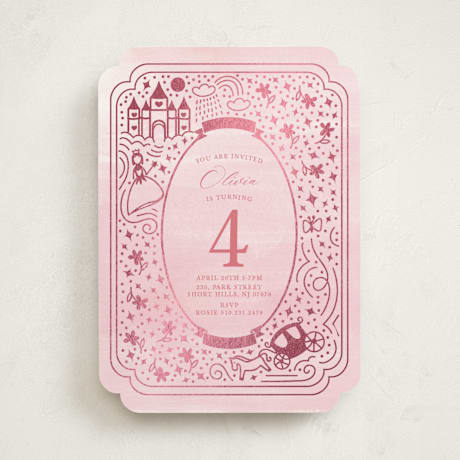 Foil-Pressed Children's Birthday Party Invitations