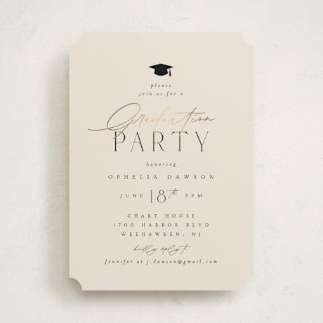 Foil-Pressed Graduation Party Invitations