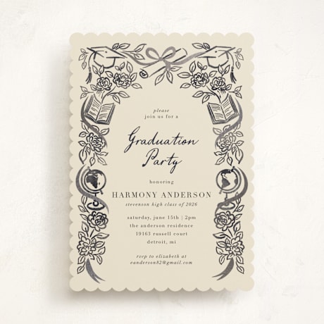 Foil-Pressed Graduation Party Invitations