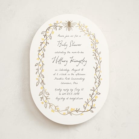 Foil-Pressed Baby Shower Invitations