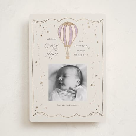 Foil-Pressed Birth Announcements