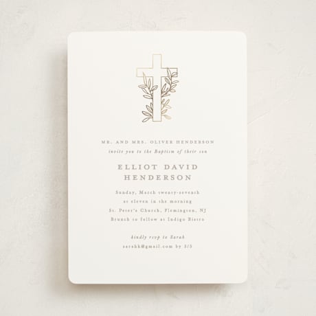 Foil-Pressed Baptism and Christening Invitations