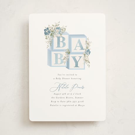 Foil-Pressed Baby Shower Invitations