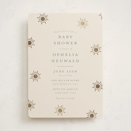 Foil-Pressed Baby Shower Invitations