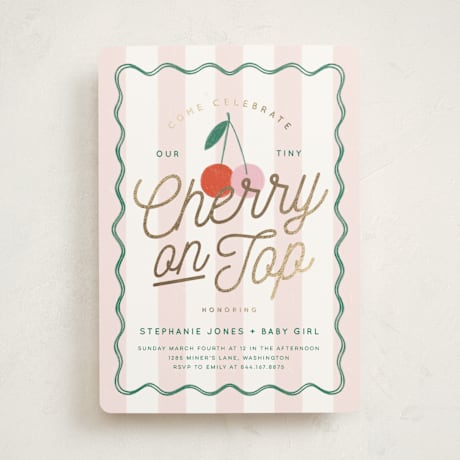 Foil-Pressed Baby Shower Invitations