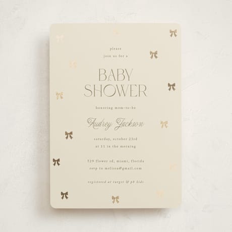 Foil-Pressed Baby Shower Invitations