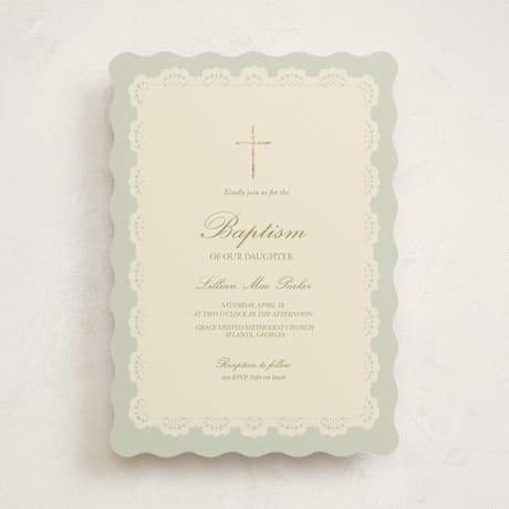 Foil-Pressed Baptism and Christening Invitations