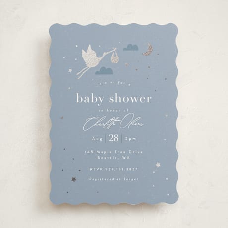 Foil-Pressed Baby Shower Invitations