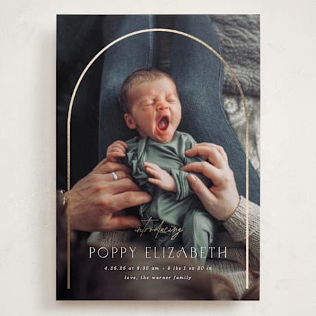 Foil-Pressed Grand Birth Announcements