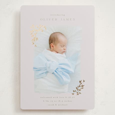 Foil-Pressed Grand Birth Announcements