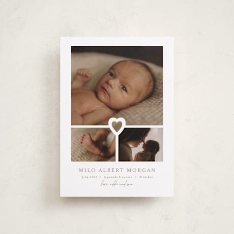 Foil-Pressed Birth Announcement Petite Cards