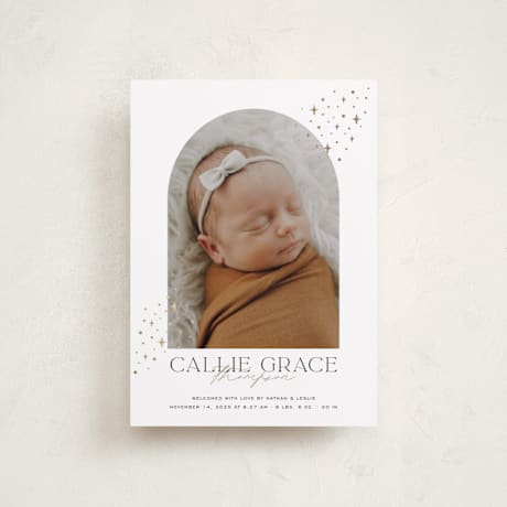 Foil-Pressed Birth Announcement Petite Cards