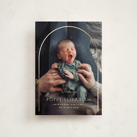 Foil-Pressed Birth Announcement Petite Cards