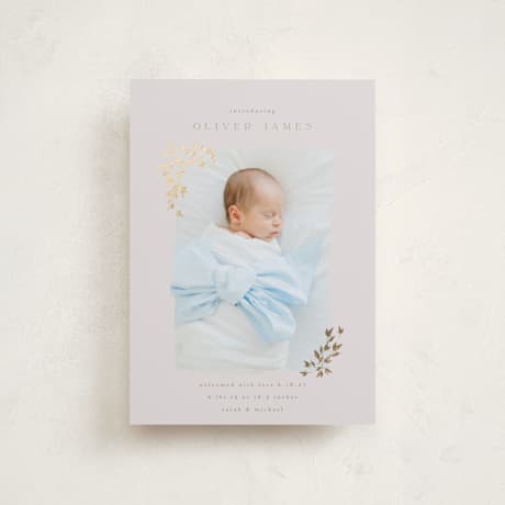 Foil-Pressed Birth Announcement Petite Cards