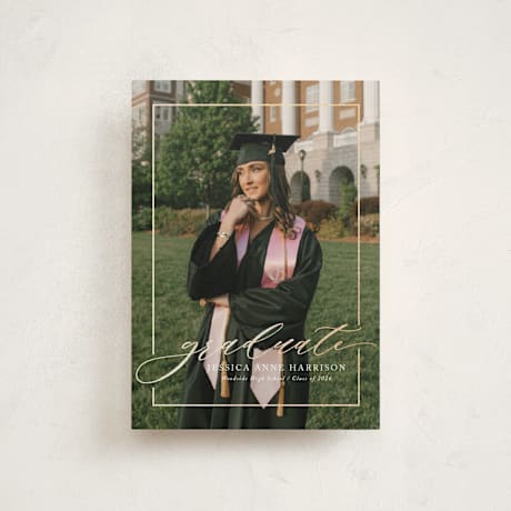 Foil-Pressed Petite Graduation Announcements