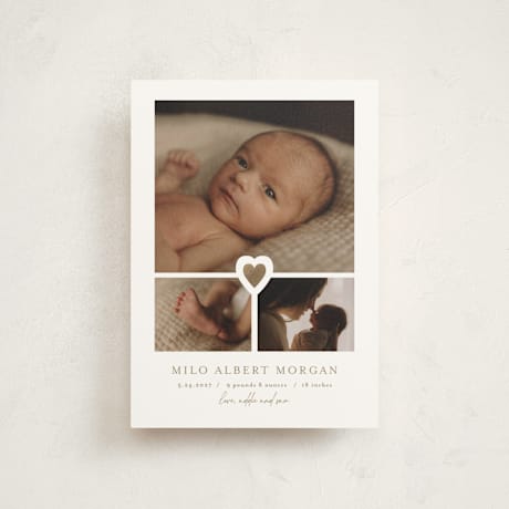 Foil-Pressed Birth Announcement Postcards