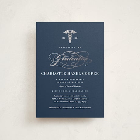Foil-Pressed Graduation Party Invitation Postcards
