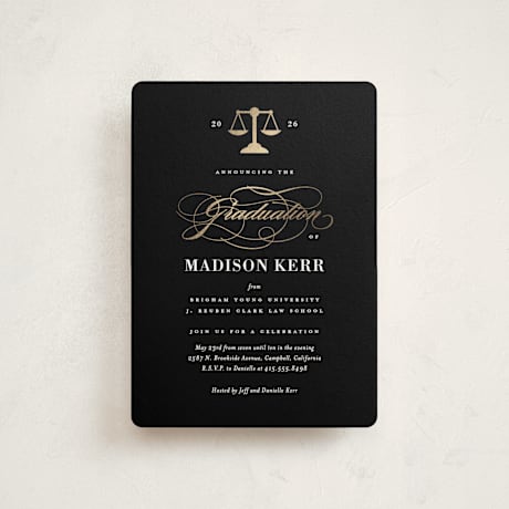 Foil-Pressed Petite Graduation Party Invitations