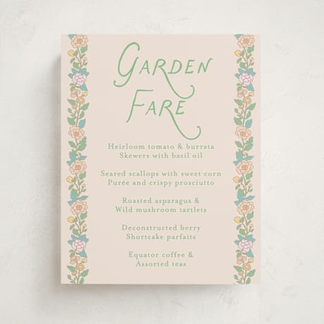 Baby Shower Menu Signs