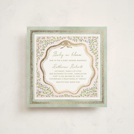 Foil-Pressed Baby Shower Invitations
