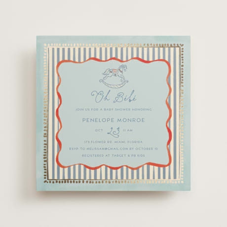 Foil-Pressed Baby Shower Invitations