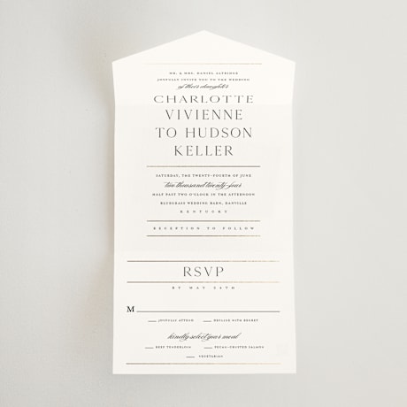 All-in-One Foil-Pressed Wedding Invitations