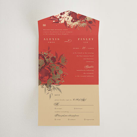 All-in-One Foil-Pressed Wedding Invitations