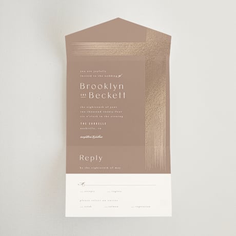 All-in-One Foil-Pressed Wedding Invitations
