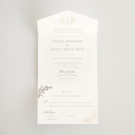 All-in-One Foil-Pressed Wedding Invitations