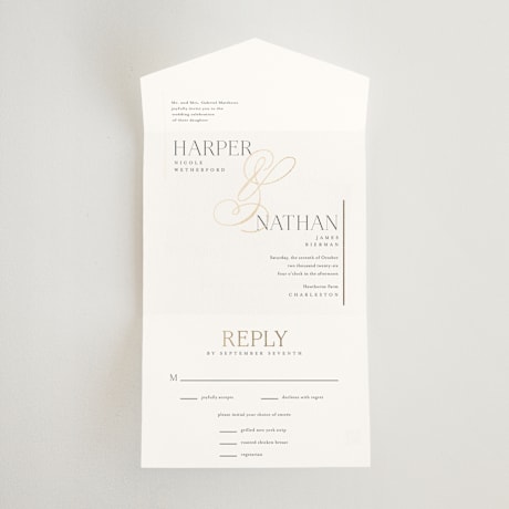 All-in-One Foil-Pressed Wedding Invitations