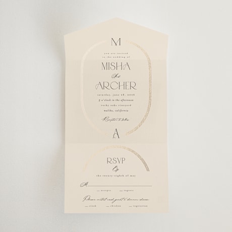 All-in-One Foil-Pressed Wedding Invitations