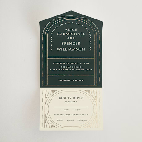 All-in-One Foil-Pressed Wedding Invitations