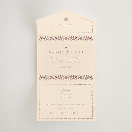 All-in-One Foil-Pressed Wedding Invitations