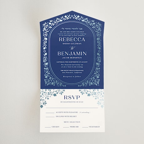 All-in-One Foil-Pressed Wedding Invitations