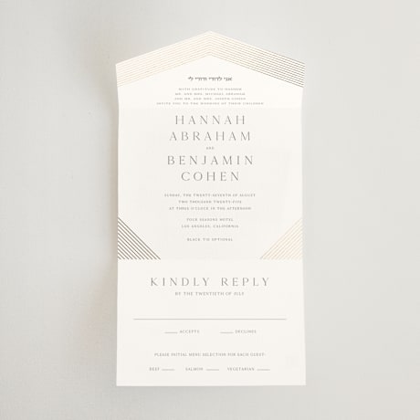All-in-One Foil-Pressed Wedding Invitations