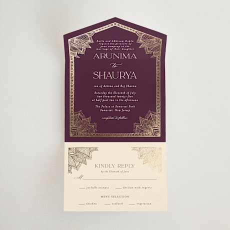 All-in-One Foil-Pressed Wedding Invitations