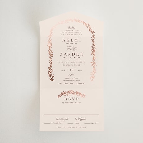 All-in-One Foil-Pressed Wedding Invitations