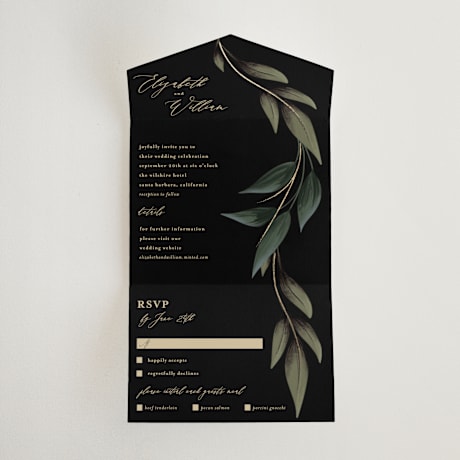 All-in-One Foil-Pressed Wedding Invitations