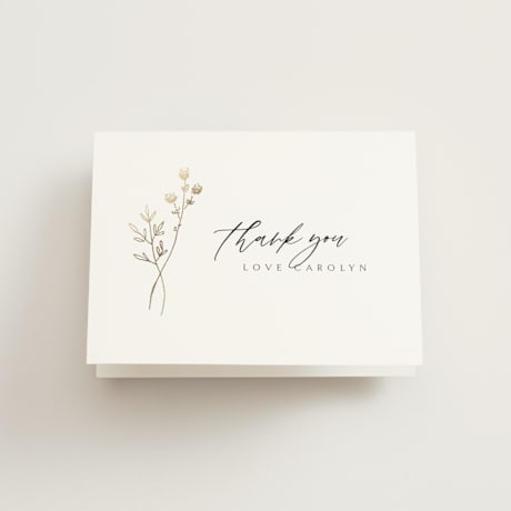 Foil-Pressed Bridal Shower Thank You Cards
