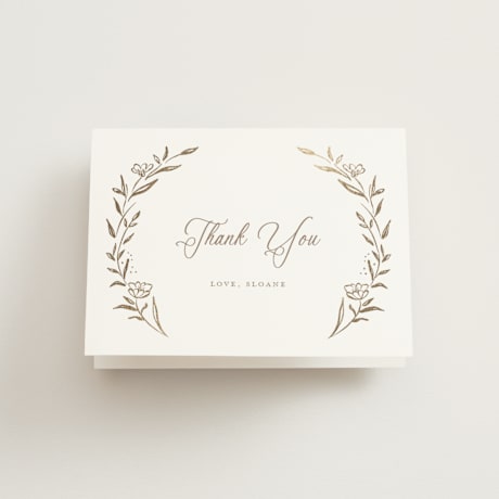 Foil-Pressed Bridal Shower Thank You Cards