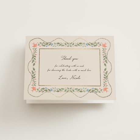 Foil-Pressed Bridal Shower Thank You Cards