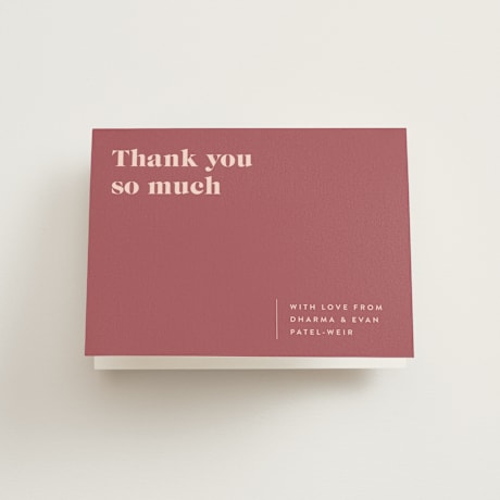 Folded Wedding Thank You Cards