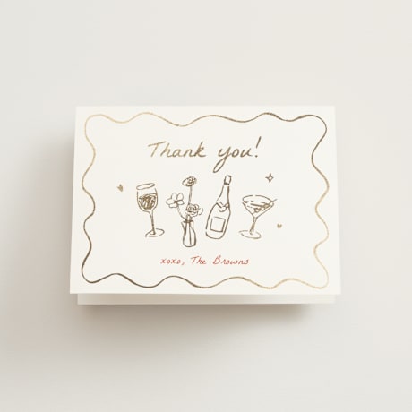 Foil-Pressed Folded Wedding Thank You Cards