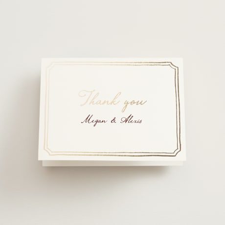 Foil-Pressed Folded Wedding Thank You Cards