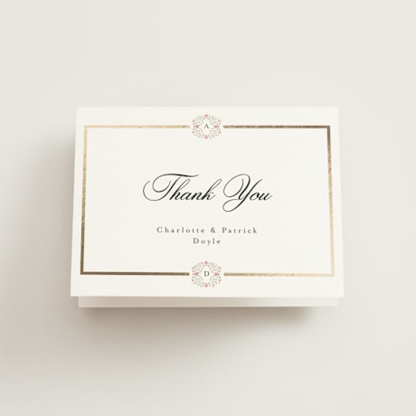 Foil-Pressed Folded Wedding Thank You Cards
