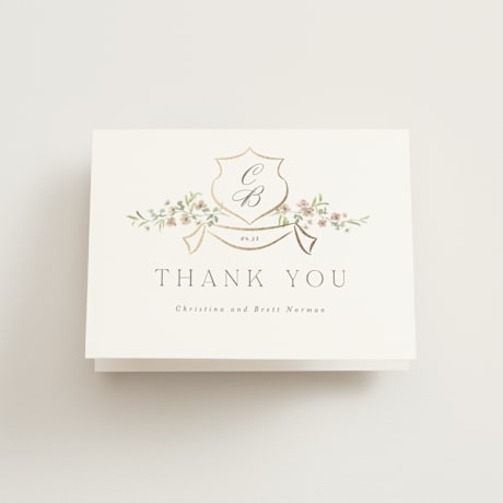 Foil-Pressed Folded Wedding Thank You Cards