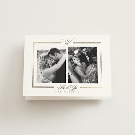 Foil-Pressed Folded Wedding Thank You Cards