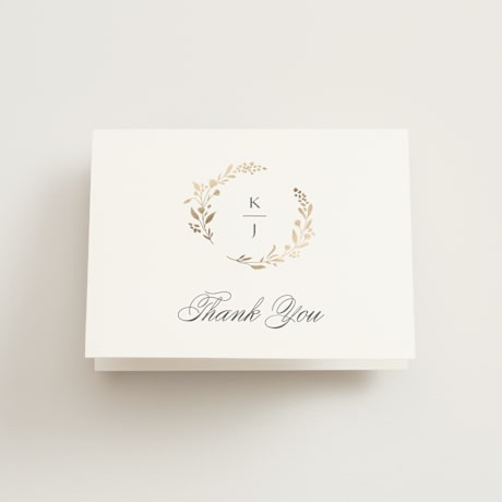 Foil-Pressed Folded Wedding Thank You Cards