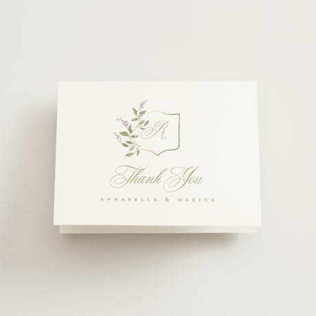 Foil-Pressed Folded Wedding Thank You Cards