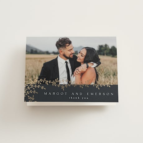 Foil-Pressed Folded Wedding Thank You Cards